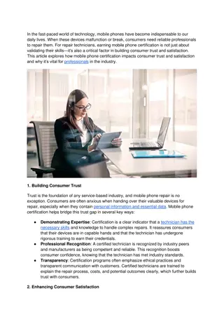 How Mobile Phone Certification Impacts Consumer Trust and Satisfaction