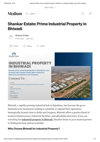 Shankar Estate_ Prime Industrial Property in Bhiwadi