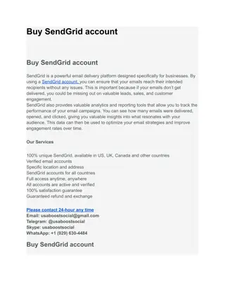 Buy SendGrid account uk