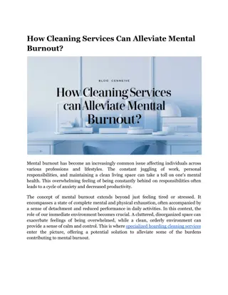 How Cleaning Services Can Alleviate Mental Burnout?