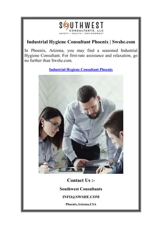 Industrial Hygiene Consultant Phoenix | Swshe.com