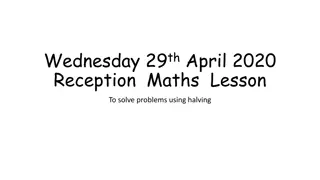 Reception Maths Lesson: Solving Problems Using Halving