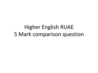 Higher English RUAE 5-Mark Comparison Question Guidance