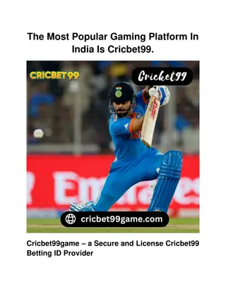 The Most Popular Gaming Platform In India Is Cricbet99