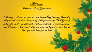 Mill Grove Christmas Day Games 2020 - Interactive Holiday Fun for All!