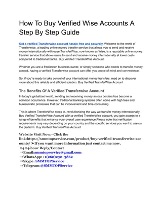 How To Buy Verified Wise Accounts A Step By Step Guide