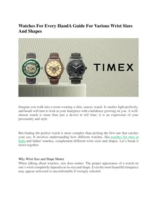 Watches For Every HandA Guide For Various Wrist Sizes And Shapes