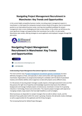 Navigating Project Management Recruitment in Manchester Key Trends and Opportunities