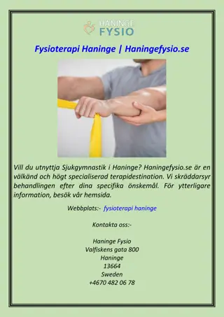 Fysioterapi Haninge | Haningefysio.se