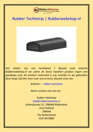 Rubber Tochtstrip | Rubberwebshop.nl