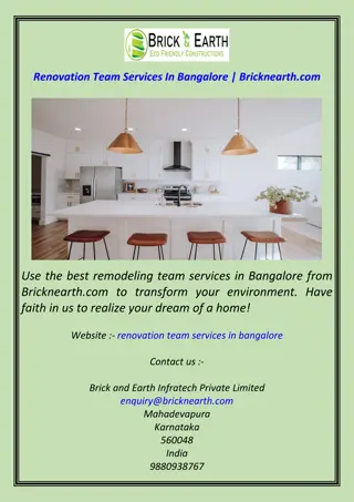 Renovation Team Services In Bangalore | Bricknearth.com