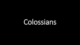 Exhortation from Colossians: Putting on Godly Characteristics