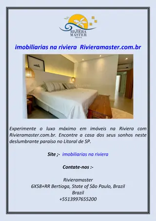 imobiliarias na riviera  Rivieramaster.com.br