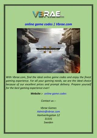 online game codes | Vbrae.com