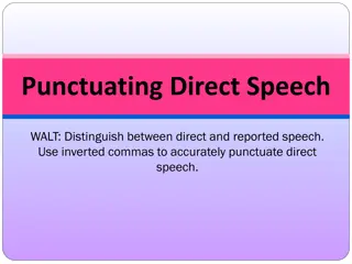 Direct and Reported Speech Punctuation