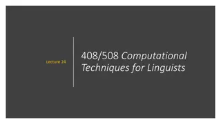 Computational Techniques with NLTK for Linguists