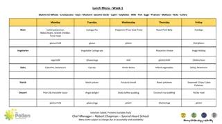 Sacred Heart School Lunch Menus - Weeks 1-3