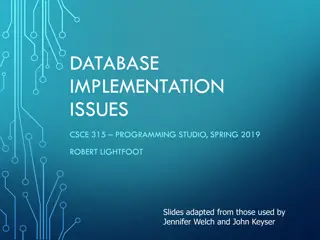 Database Implementation Issues in Programming Studio