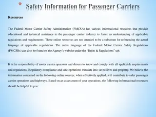 Safety Information and Resources for Passenger Carriers