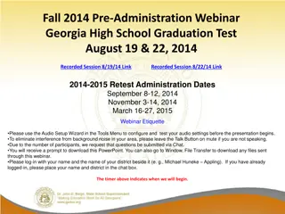 Fall 2014 Pre-Administration Webinar for Georgia High School Graduation Test