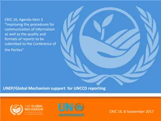 UNEP Support for Improving UNCCD Reporting Procedures