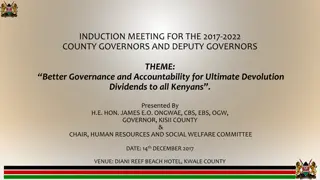 County Governance and Accountability: Key Areas of Focus for Kenyan Governors