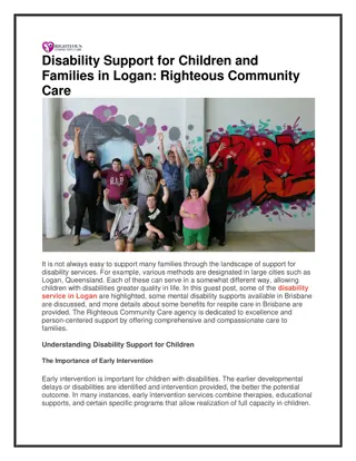 Disability Support for Children and Families in Logan Righteous Community Care