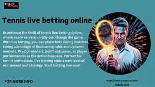 Engage in Tennis Live Betting Online