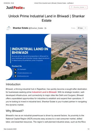 Unlock Prime Industrial Land in Bhiwadi _ Shankar Estate