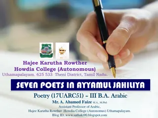 Poetry and Poets of Ayyamul Jahiliya: Imru'al-Qais and Labd