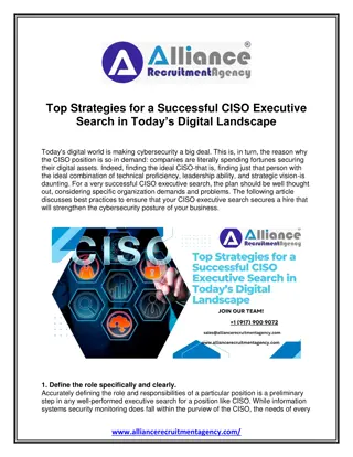 Top Strategies for a Successful CISO Executive Search in Today’s Digital Landscape