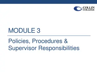 Policies, Procedures, and Supervisor Responsibilities Overview