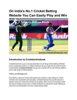 On India's No.1 Cricket Betting Website You Can Easily Play and Win