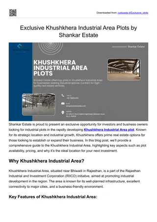 Exclusive Khushkhera Industrial Area Plots by Shankar Estate