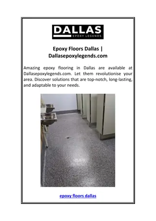 Epoxy Floors Dallas | Dallasepoxylegends.com