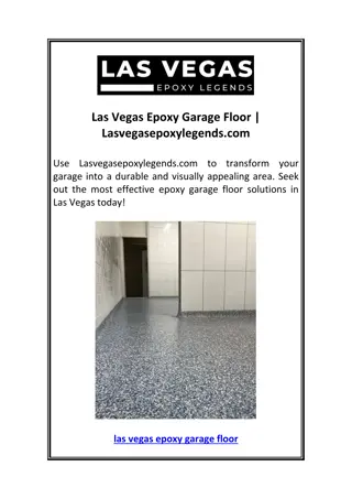 Las Vegas Epoxy Garage Floor | Lasvegasepoxylegends.com