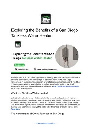 Exploring the Benefits of a San Diego Tankless Water Heater