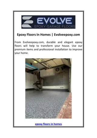 Epoxy Floors In Homes | Evolveepoxy.com