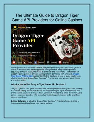 Top Dragon Tiger Game API Provider with Betting Solutions