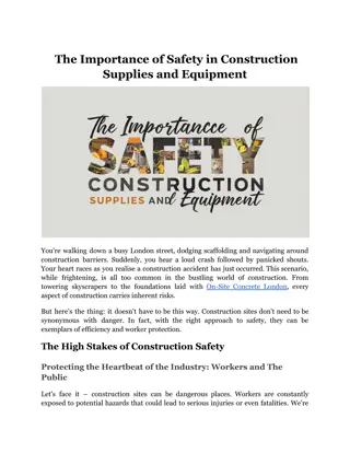 The Importance of Safety in Construction Supplies and Equipment