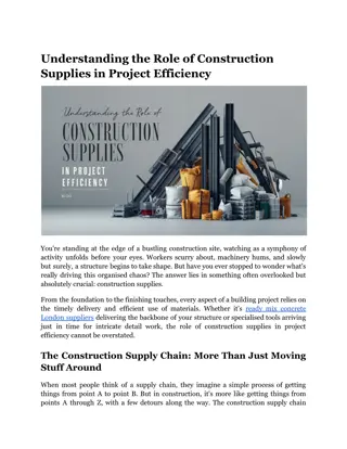 Understanding the Role of Construction Supplies in Project Efficiency