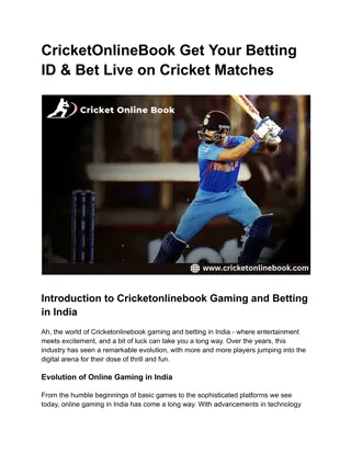 CricketOnlineBook Get Your Betting ID & Bet Live on Cricket Matches