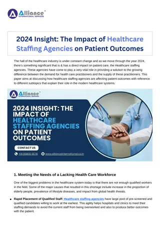 2024 Insight The Impact of Healthcare Staffing Agencies on Patient Outcomes