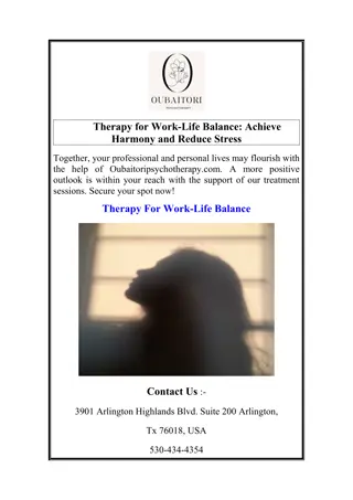 Therapy for Work-Life Balance Achieve Harmony and Reduce Stress