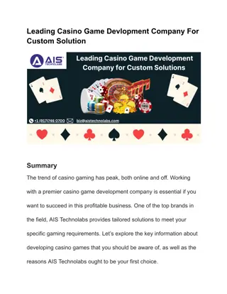 Leading Casino Game Devlopment Company For Custom Solution