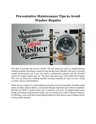 Preventative Maintenance Tips to Avoid Washer Repairs