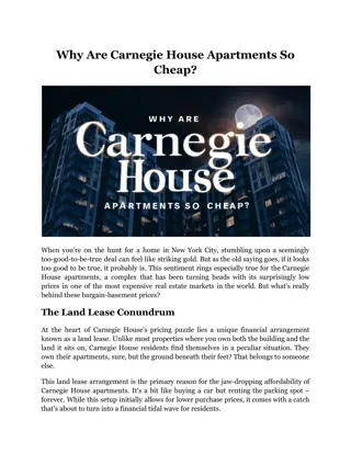 Why Are Carnegie House Apartments So Cheap?