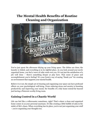 The Mental Health Benefits of Routine Cleaning and Organization_