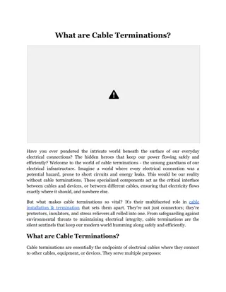 What are Cable Terminations?