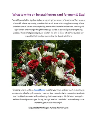 What to write on funeral flowers card for mum & Dad